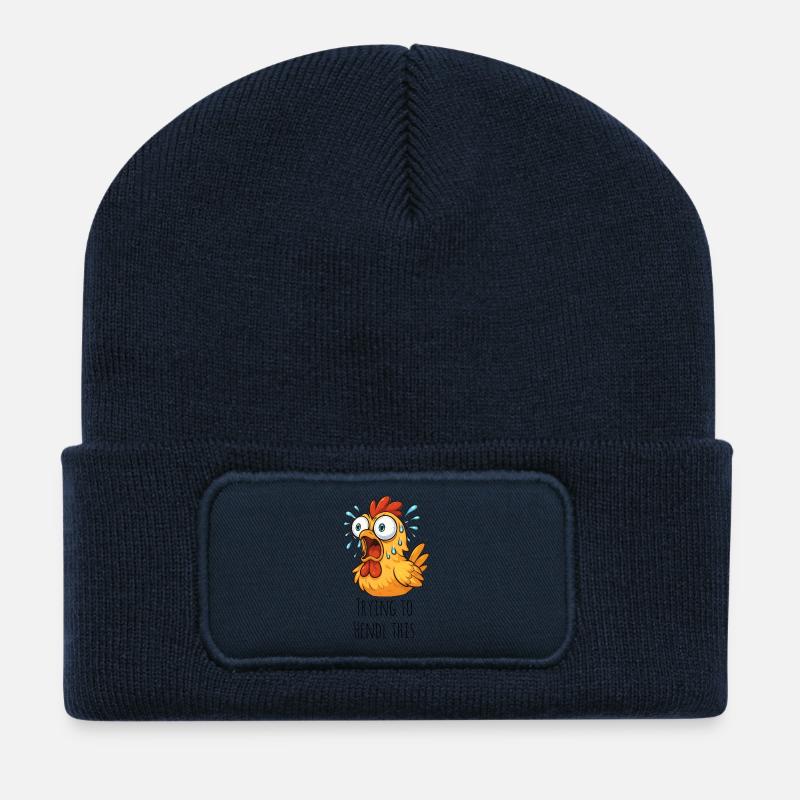 J’essaie de faire entendre ce dicton - Beanie recyclé à patch - bleu marine