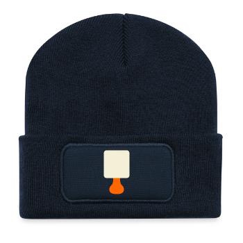 Orange Lamp Minimalist Glow - Recycled Patch Beanie - french navy - Front