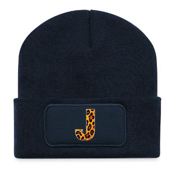 LeopardJ Letter - Recycled Patch Beanie - french navy - Front