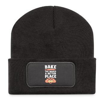 Baker Baker Baking - Beanie recyclé à patch - charbon - Devant