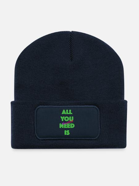 All You Need Is Handball (Green) - Recycled Patch Beanie - french navy