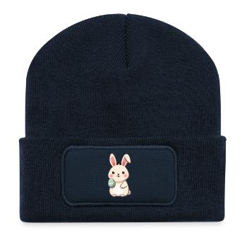 Lapin de Pâques - Beanie recyclé à patch - bleu marine - Devant