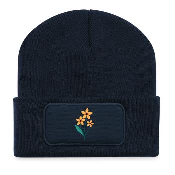 Blume - Recycelte Patch Beanie - French Navy - Vorne