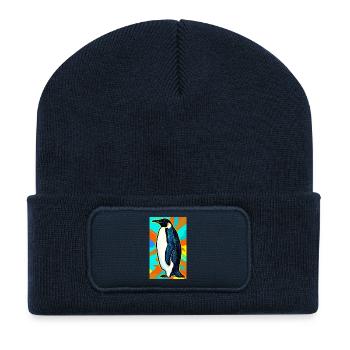 pingouin - Beanie recyclé à patch - bleu marine - Devant