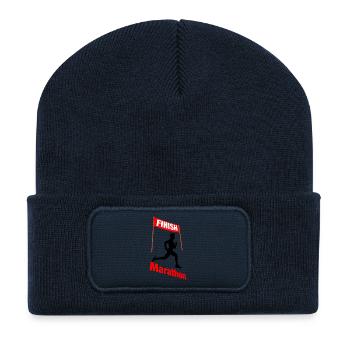 Marathon-Finish-Läufer – Sieg - Recycelte Patch Beanie - French Navy - Vorne