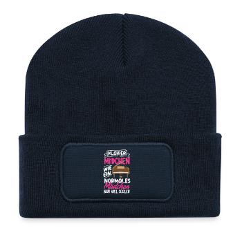 Piano Klavier Musiker Geschenk Geschenkidee - Recycelte Patch Beanie - French Navy - Vorne
