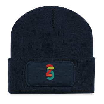 25 Years – Modern Anniversary Design - Recycled Patch Beanie - french navy - Front