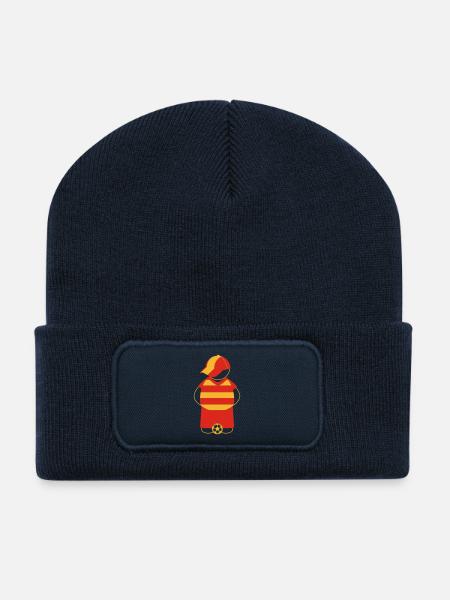 Supporter Lens floqué - Beanie recyclé à patch - bleu marine