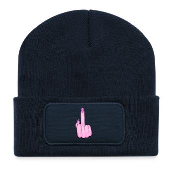 fickt euch - Recycelte Patch Beanie - French Navy - Vorne