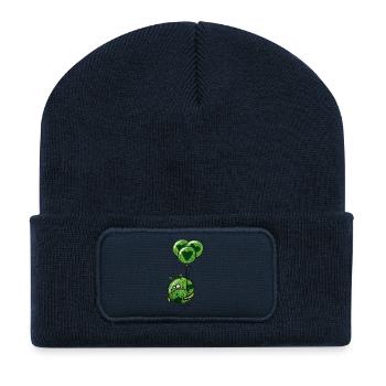 monstre-ballon-gentil-ballon-mignon-sympa - Beanie recyclé à patch - bleu marine - Devant