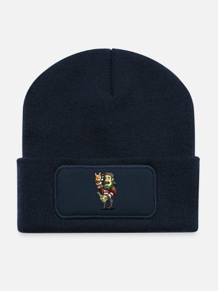 Hambourg - Beanie recyclé à patch - bleu marine
