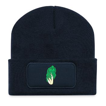 Mangold Krautstiel Salat - Recycelte Patch Beanie - French Navy - Vorne