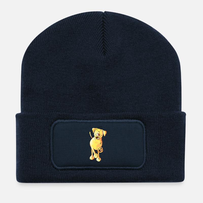 Fröhlicher Labrador - Recycelte Patch Beanie - French Navy