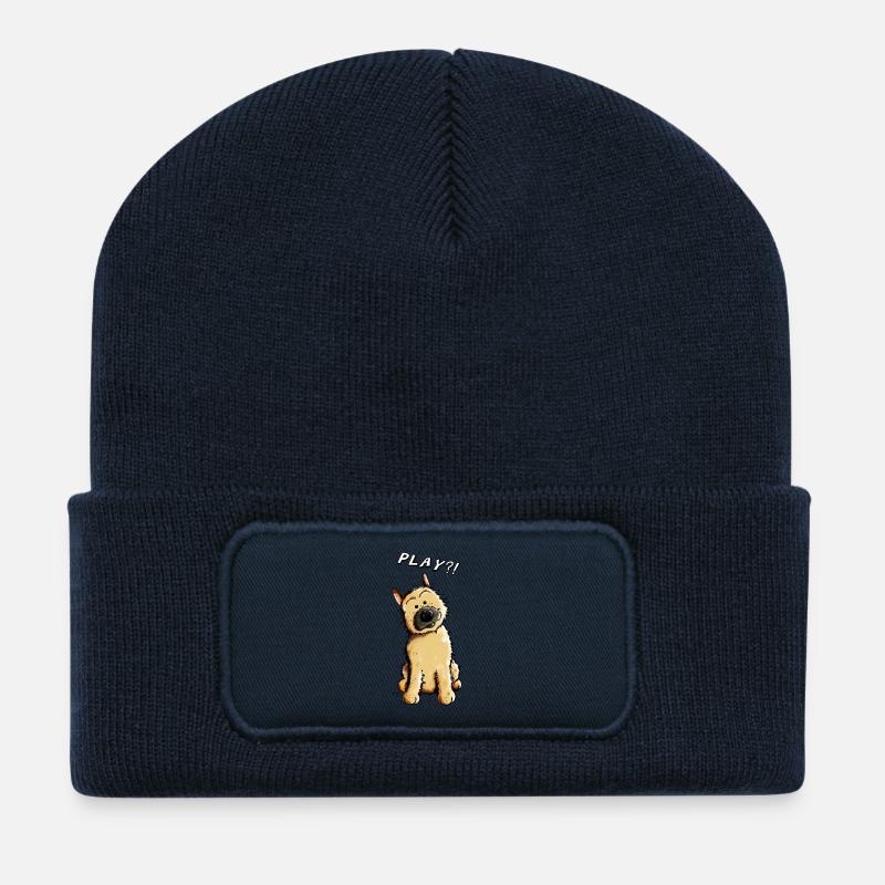 Cairn Terrier Play - Recycelte Patch Beanie - French Navy
