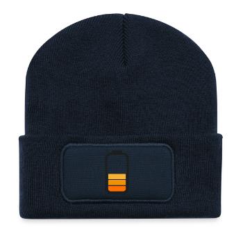 HALF BATTERY - Black - Recycelte Patch Beanie - French Navy - Vorne