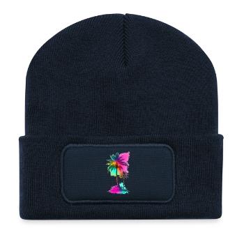 Palmiers - Beanie recyclé à patch - bleu marine - Devant