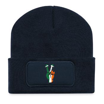 Ireland Flag Christmas Peace Symbol - Recycled Patch Beanie - french navy - Front