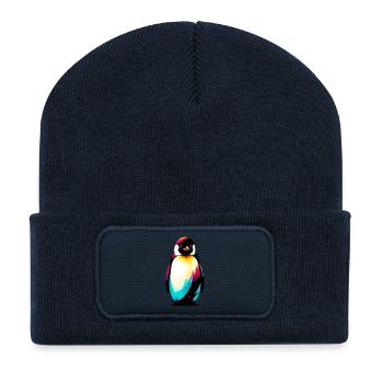 Pingouin - Beanie recyclé à patch - bleu marine - Devant