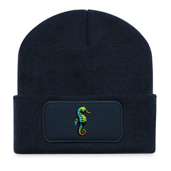 Seepferdchen - Recycelte Patch Beanie - French Navy - Vorne