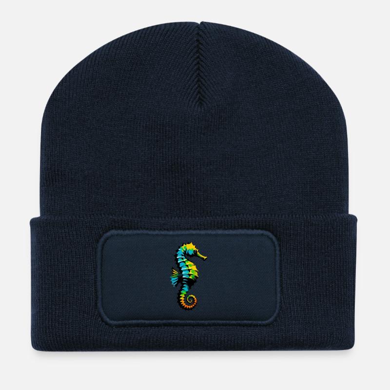 Seepferdchen - Recycelte Patch Beanie - French Navy