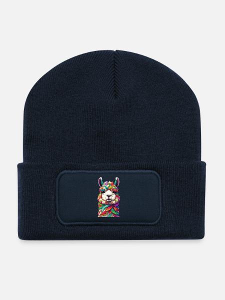 Alpaka - Recycelte Patch Beanie - French Navy