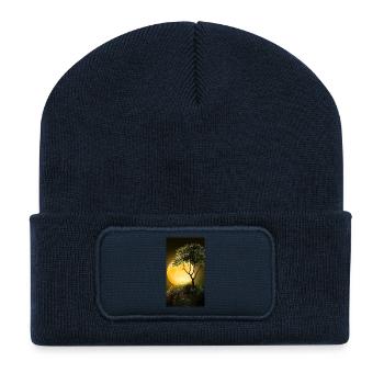 Landscape with Moon - Recycled Patch Beanie - french navy - Front