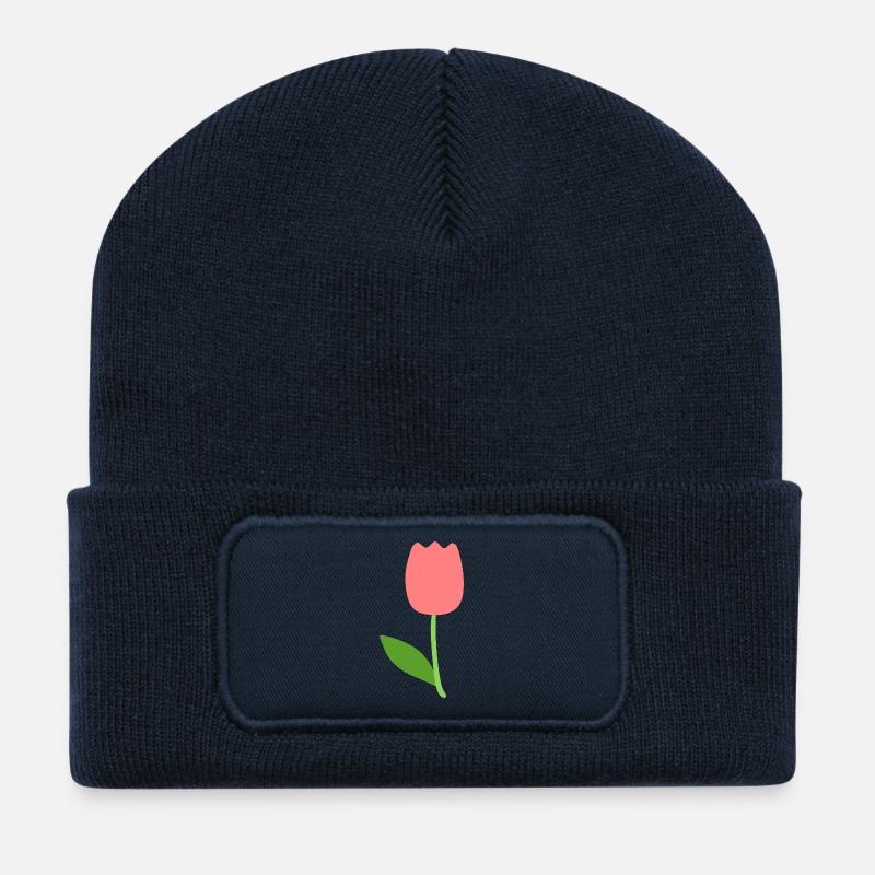 Tulpenblüte - Recycelte Patch Beanie - French Navy