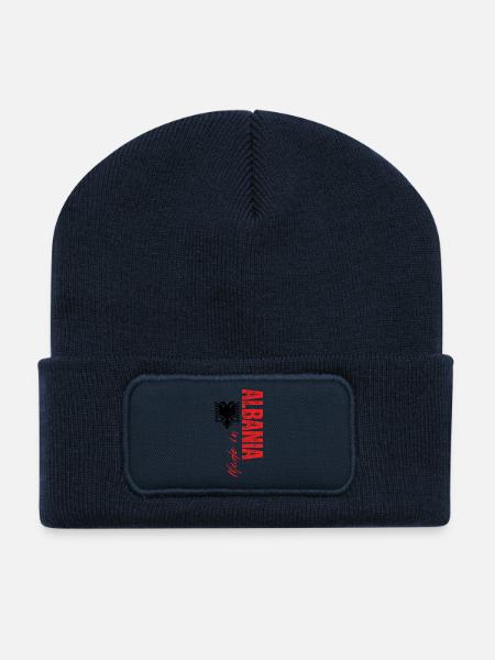 Made in Albania, Albanien Flagge - Recycelte Patch Beanie - French Navy