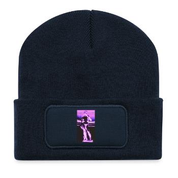 Glitch Futuristic Statue - Recycled Patch Beanie - french navy - Front
