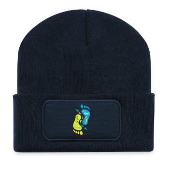 Feet_Come Back_Let c’est parti ! - Beanie recyclé à patch - bleu marine - Devant
