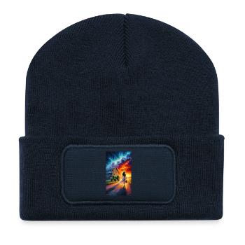 Stormy Crepuscular Cloud Reading - Recycled Patch Beanie - french navy - Front