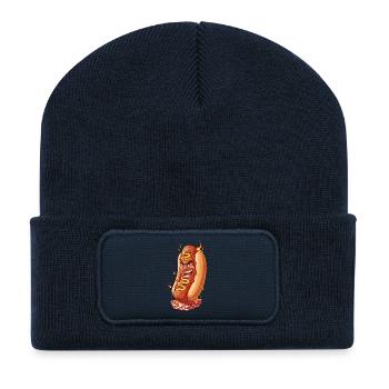 Feuer Hotdog  - Recycelte Patch Beanie - French Navy - Vorne