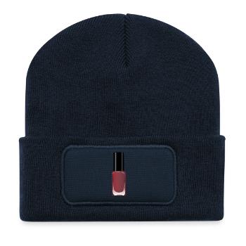 Nail polish nails paint gift gift idea - Recycled Patch Beanie - french navy - Front