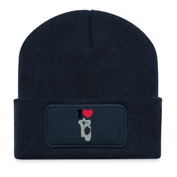 I love ballet - Ich liebe Ballett - Recycelte Patch Beanie - French Navy - Vorne