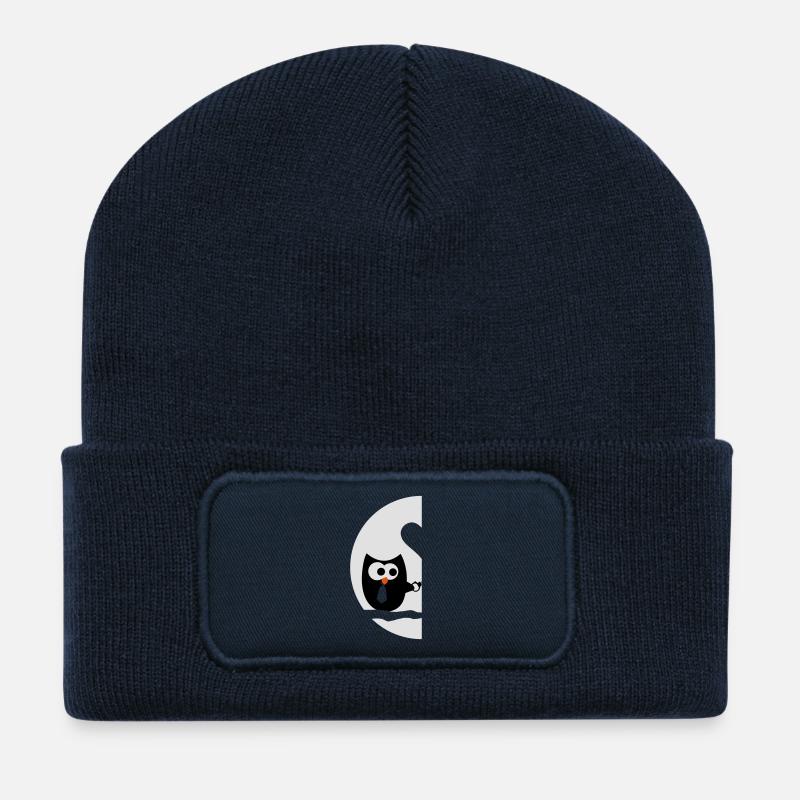 Owls right - Valentine'S Day - Recycled Patch Beanie - french navy