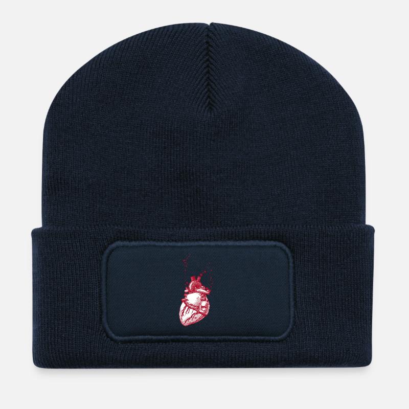 Echtes Herz - Recycelte Patch Beanie - French Navy