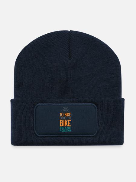 Mit dem Fahrrad oder nicht mit dem Fahrrad. Das ist keine Frage - Recycelte Patch Beanie - French Navy