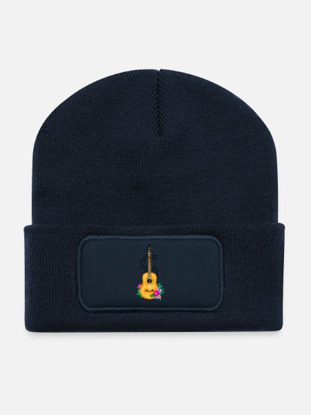 Guitar, music lovers - Recycled Patch Beanie - french navy