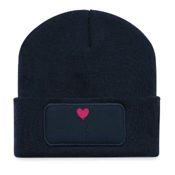 Muttertags Geschenk Mutter Muttertag Geschenkidee  - Recycelte Patch Beanie - French Navy - Vorne