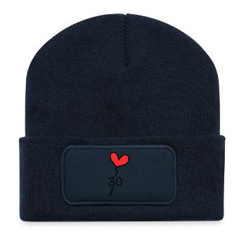 30. 30 JAHRE. 30-JÄHRIGES JUBILÄUM. GEBURTSTAG 30 JAHRE. - Recycelte Patch Beanie - French Navy - Vorne