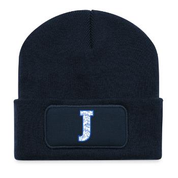 Letter j blue chinoiserie - Recycled Patch Beanie - french navy - Front