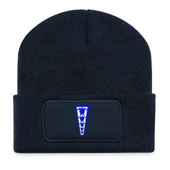 Many Water Turtles Row Line 5 Team Logo - Recycled Patch Beanie - french navy - Front