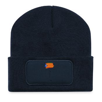 Katalonien Unabhängigkeit Flagge Estelada Blava - Recycelte Patch Beanie - French Navy - Vorne
