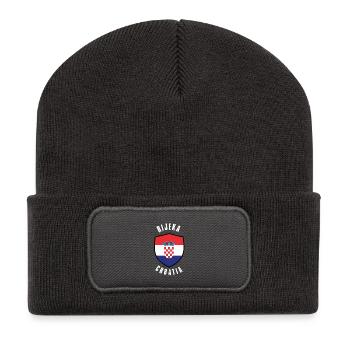 Conception du bouclier de Croatie de Rijeka - Beanie recyclé à patch - charbon - Devant