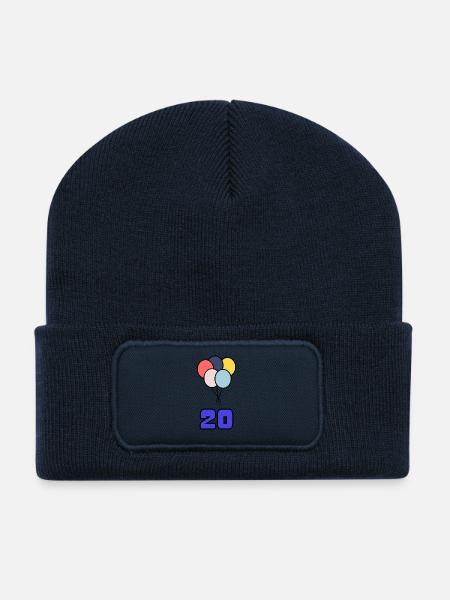 20. 20 JAHRE. 20-JÄHRIGES JUBILÄUM. GEBURTSTAG 20 JAHRE. - Recycelte Patch Beanie - French Navy