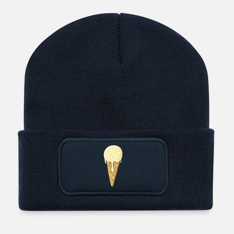 cream | Vanilla Cream | Icecream - Recycled Patch Beanie - french navy