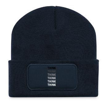 Gedanken Bildende Kunst T-Shirt - Recycelte Patch Beanie - French Navy - Vorne