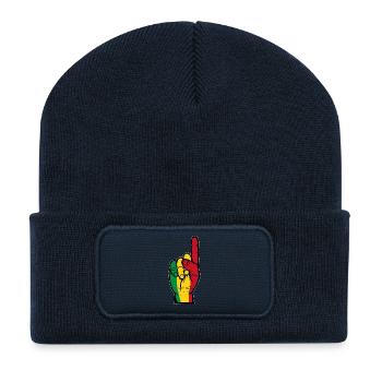 Drapeau du Mali numéro 1 utilisé - Beanie recyclé à patch - bleu marine - Devant
