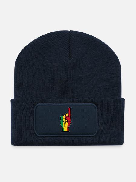 Drapeau du Mali numéro 1 utilisé - Beanie recyclé à patch - bleu marine