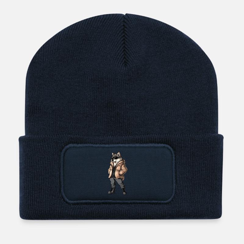Wolf Cool Winter - Recycelte Patch Beanie - French Navy
